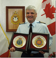 W.J. McLean, a very proud recipient of two CF Badge Plates, the Administration and Logistics Branches.