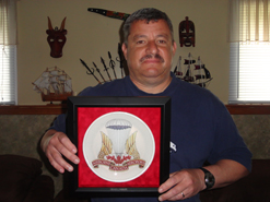Marty Mercier full of pride with his Canadian Airborne Regiment Badge Plate